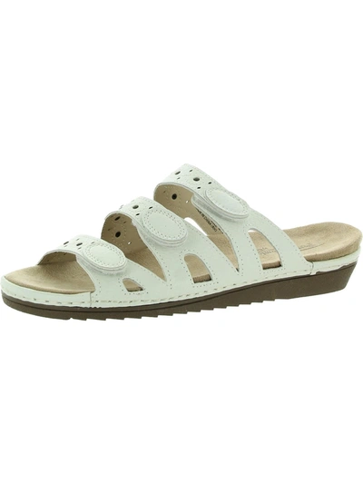 Shop Beacon Simone Womens Leather Slip On Slide Sandals In White