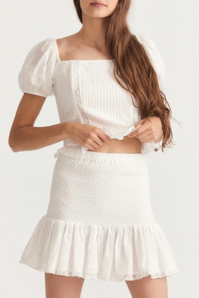 Shop Loveshackfancy Milla Skirt In True White