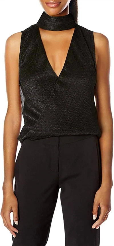 Bailey44 Blair Crossover Top In Metallic Black In Multi