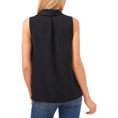 Shop Vince Camuto Womens Satin Cowl Neck Blouse In Black