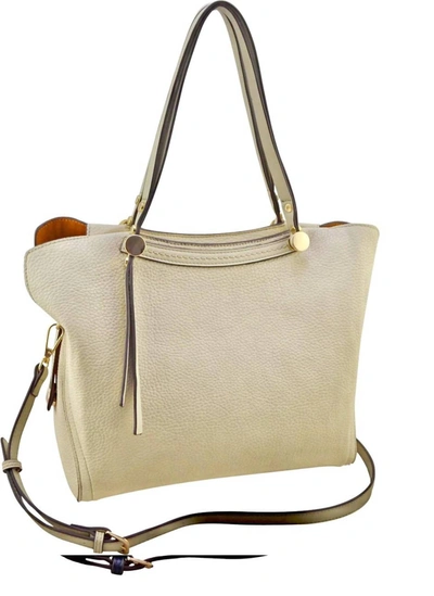 Sondra Roberts Pebbled Vegan Satchel In Beige