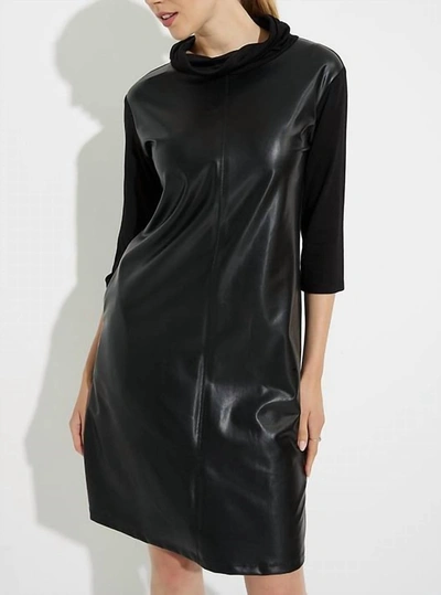 Shop Joseph Ribkoff Leatherette Dress In Black