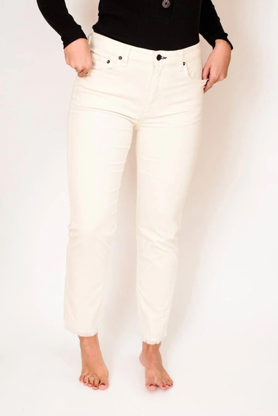 Shop Askk Ny Mid Rise Straight Pant In Winter White