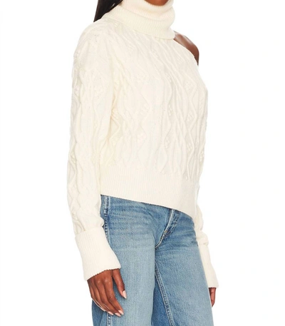 PAIGE CROPPED CABLE KNIT RAUNDI IN IVORY 