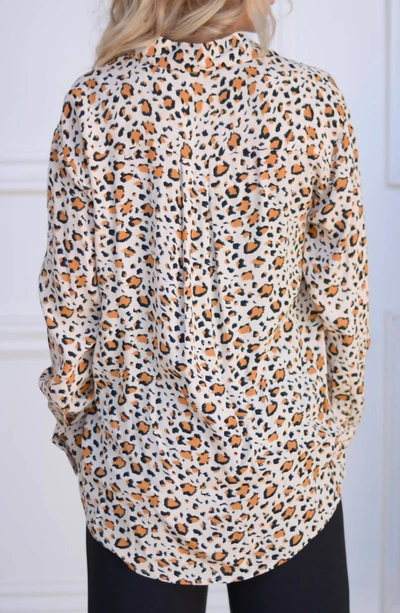 Velvet Heart Olivine Leopard Blouse In Beige Leopard In Multi
