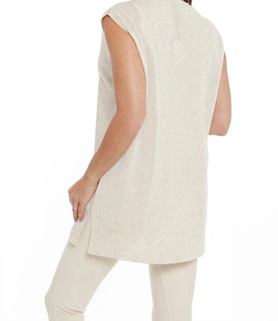 Angel Linen Long Vest In Sand In Beige