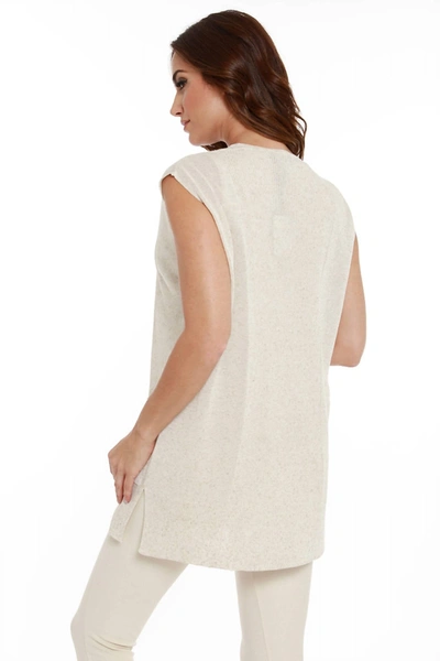 Angel Linen Long Vest In Sand In Beige