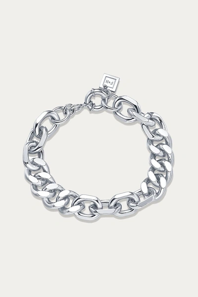 Shop F+h Studios Mixed Up Statement Bracelet In Silver