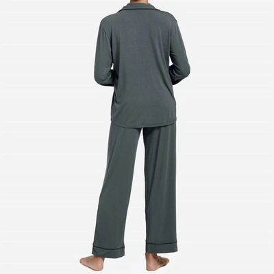 Shop Eberjey Gisele Tencel Modal Long Pj Set In Kelp In Green