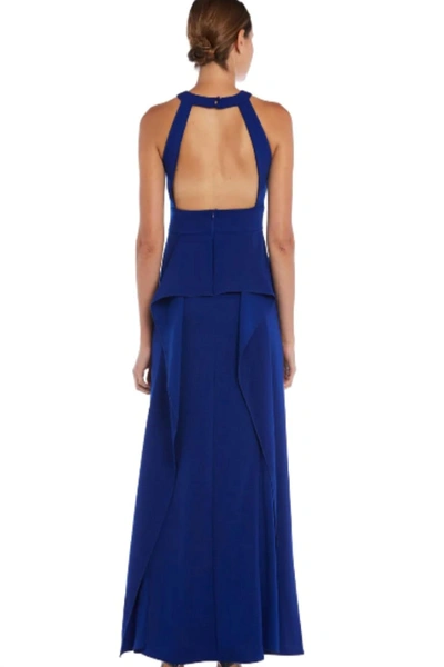 Issue New York Cutout Overlay Gown In Royal Blue