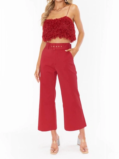 Shop Show Me Your Mumu Dj Cropped Pants In Red Suiting In Multi