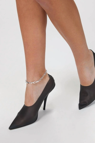 Shop F+h Studios Ramones Hammered Chain Anklet In Silver