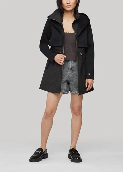 Shop Soia & Kyo Mixed Media Coat With Dramatic Hood And Thermolite Fill In Black