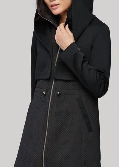 Soia & Kyo Mixed Media Coat With Dramatic Hood And Thermolite Fill In Black