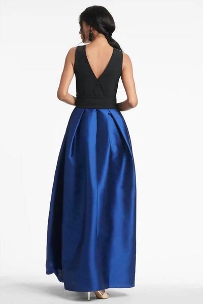 Shop Sachin & Babi Monica Gown In Black And Blue In Multi