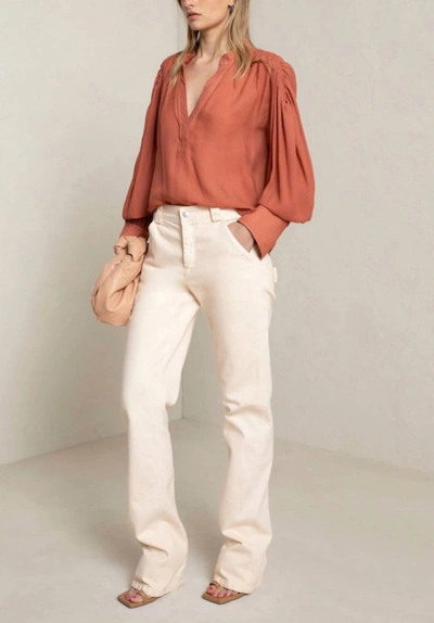 Shop A.l.c Blake Chiffon Top In Russet In Brown