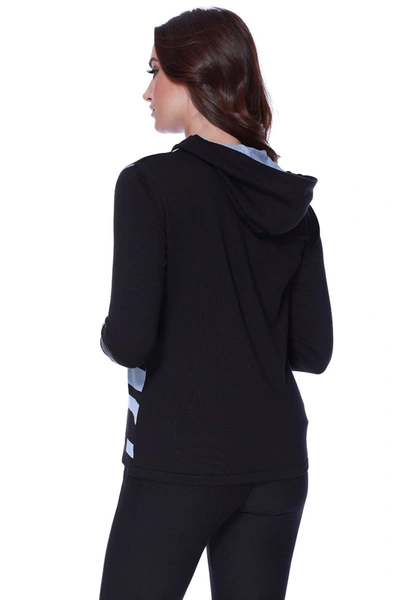Angel Abstract Hooded Cardigan In Black/denim In Multi