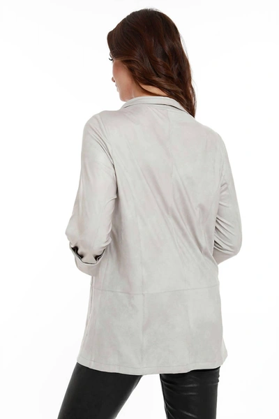 Angel Microfiber Long Jacket In Gray In Grey