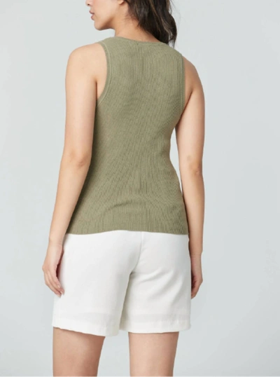 Shop Iris Setlakwe Cotton Basics Short Sleeve V-neck Top In Olive In Green