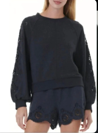Splendid Brynn Eyelet Short In Navy In Blue