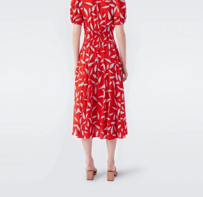 Shop Diane Von Furstenberg Cordelia Dress In Mason Signature Red In Multi