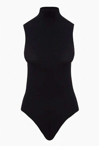 Shop Commando Ballet Sleeveless Mockneck Bodysuit In Black