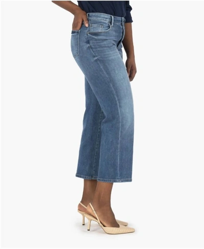 Kut From The Kloth Charlotte High Rise Culotte In Dark Stone Base Wash In Multi