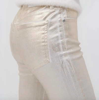 Shop Jonathan Simkhai Rae High Rise Coated Jeans In Gold Foil