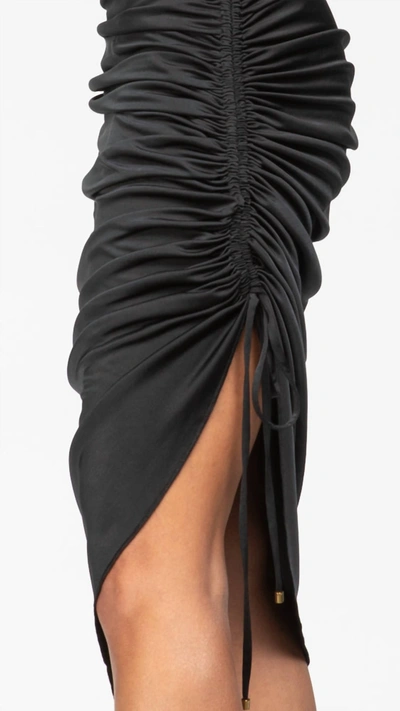 Shop Ramy Brook Astor Ruched Midi Dress In Black