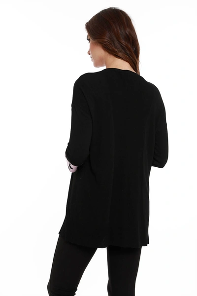 Angel Polka Dot Sleeve Ribbed Open Cardigan In Black/pink In Multi