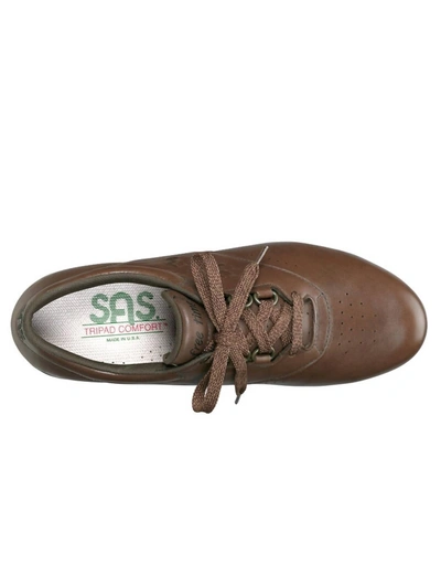 Sas Women's Free Time Walking Shoe - Double Wide In Teak In Silver