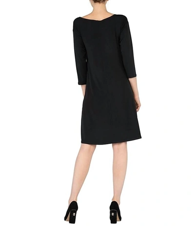 Shop Eva Varro Bateau Grommet Dress In Black