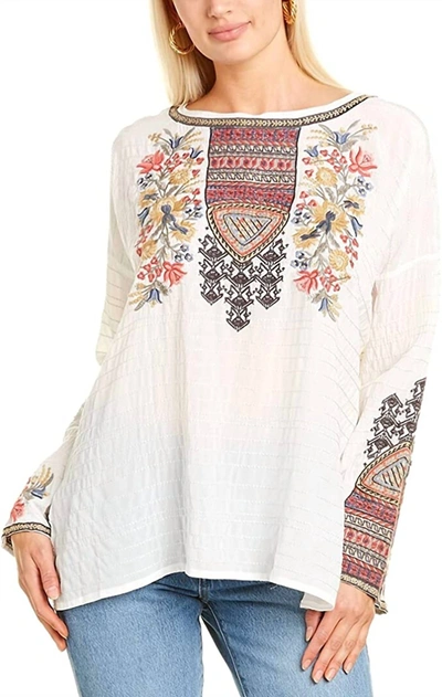 Shop Johnny Was Anshi Silk Blouse In White