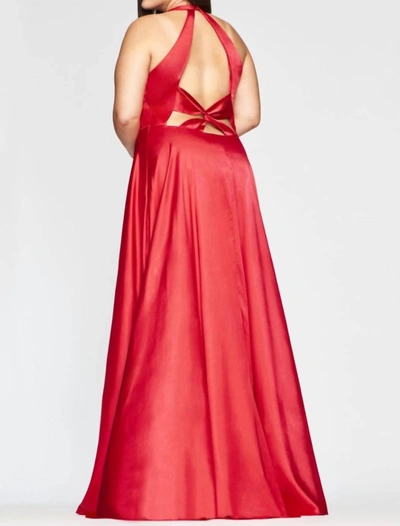 Shop Faviana Charmeuse Dress In Red