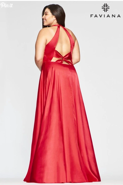 Faviana Charmeuse Dress In Red