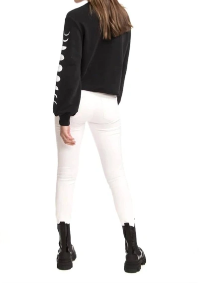 Chrldr Moon Phases - Balloon Sleeve Lounge Top In Black