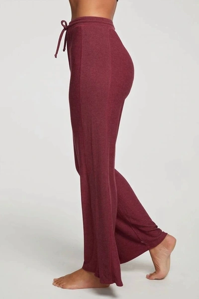 Chaser Rpet Cozy Knit Wide Leg Rib Panel Pants In Jingle In Multi