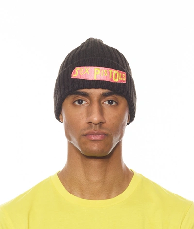 Shop Cult Of Individuality Knit Hat W/ Sex Pistols In Gold