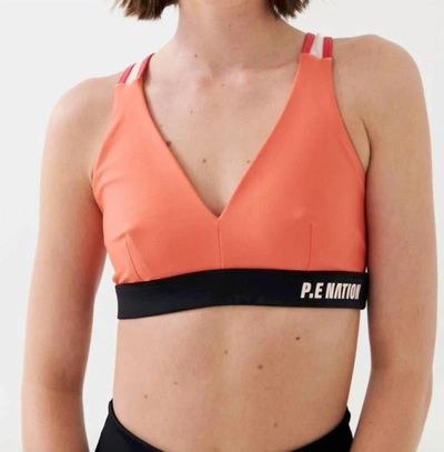 Shop P.e Nation High Press Sports Bra In Persimmon In Gold