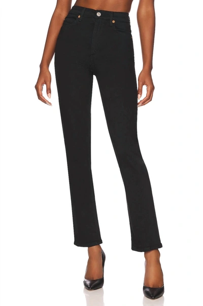 Shop Re/done High Rise Straight Leg Pants In Black