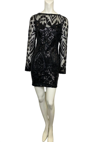 Shop Emma Long Sleeve Mini Dress In Black