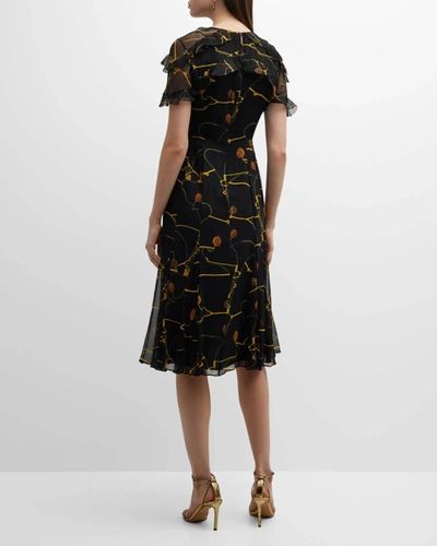 Jason Wu Floral Crinkle Silk Chiffon Dress In Multi
