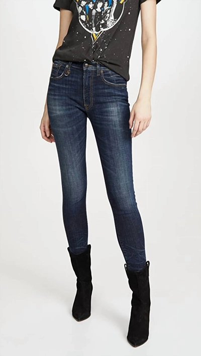 Shop R13 High Rise Skinny Jeans In Howell Indigo In Multi