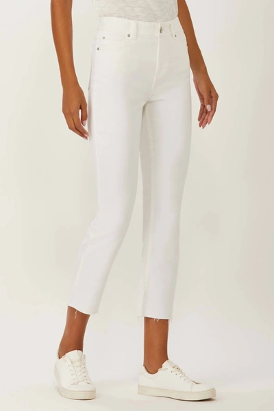 Shop Ecru La Cienega Cropped Straight Leg Jean In White