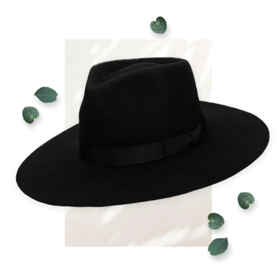 Shop San Diego Hat Company Julian Felt Stiff Fedora W/ Grosgrain Band In Black