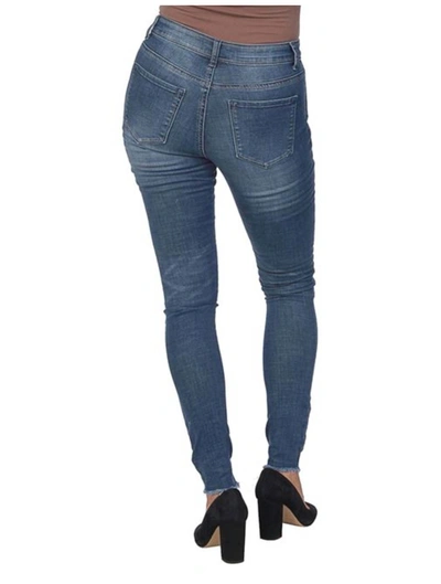 Lola Jeans Alexa Jeans In Distressed Antique Blue In Multi
