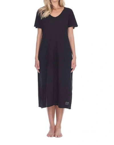 Shop Pj Harlow Chelsea Cotton Short Sleeve Long Dress W- Poetic Quotes And Sayings In Black