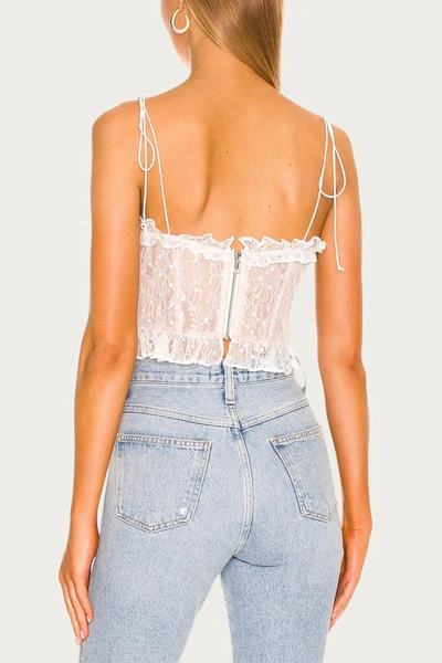 Shop For Love & Lemons Jules Ruffled Lace Crop Top In White