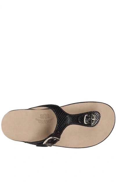 Sas Sanibel Sandal - Medium In Black Snake