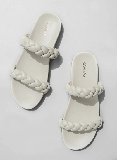 Kaanas Coco Chunky Braided Pool Slide In Off White